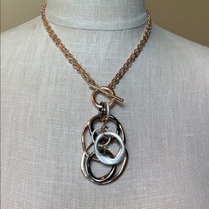 🔆Rose gold and hematite ring necklace